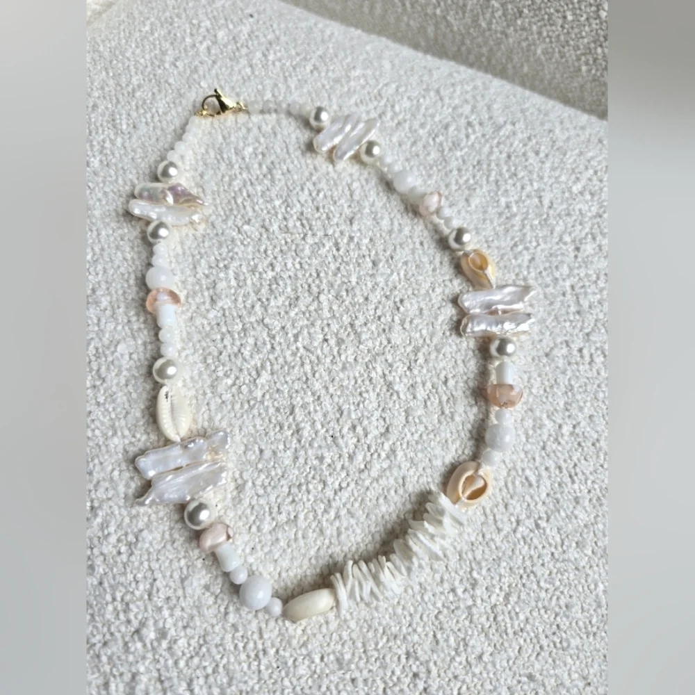 Free People × Galley Los Angeles,  Summertime Necklace -Beachy Pucca Ivory NWOT